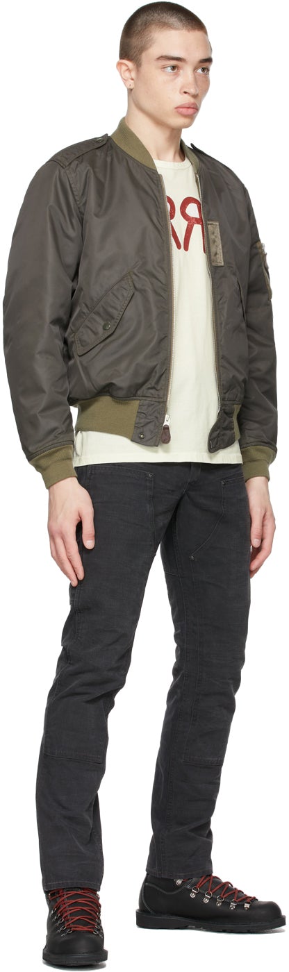 RRL Brown Bordon Bomber Jacket
