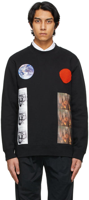 Raf Simons Black Sterling Ruby Edition Patches Sweatshirt - Sweat-shirt Sweat Sweat-shirt Sweatshirt - Raf Simons Black Sterling Ruby Edition 패치 스웨터