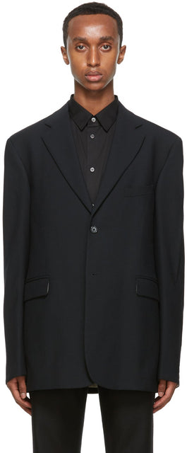 Raf Simons Black Twill Straight Fit Blazer - RAF Simons Black Twill Blazer - Raf Simons 검은 능직 스트레이트 블레이저 튀김