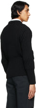 Raf Simons Navy Sterling Ruby Edition Fitted Cropped Sweater