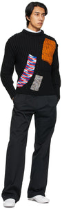 Raf Simons Navy Sterling Ruby Edition Fitted Cropped Sweater