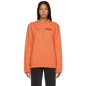 Raf Simons Orange 'Drugs' Regular Fit Sweatshirt
