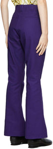 Raf Simons Purple Canvas Flared Trousers