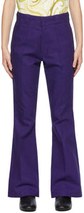 Raf Simons Purple Canvas Flared Trousers - RAF Simons Pantalon évasé sur toile violet - Raf Simons 보라색 캔버스 플레어 드러스