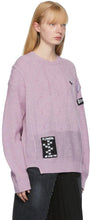 Raf Simons Purple Oversized Reversed Braid Relief Sweater