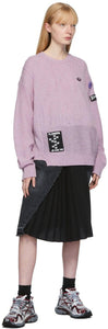 Raf Simons Purple Oversized Reversed Braid Relief Sweater