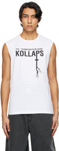 Raf Simons White Peter De Potter Edition 'Kollaps' Tank Top - RAF Simons Blanc Peter de Potter Edition 'Kollaps' - Raf Simons 화이트 피터 드 포터 판 'Kollaps'탱크 탑