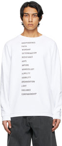 Raf Simons White Peter De Potter Edition Text Patches Sweatshirt - RAF Simons Blanc Peter de Potter Edition Text Patchs Sweat-shirt - Raf Simons 화이트 피터 드 포터 판 텍스트 패치 패치 스웨트