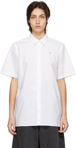 Raf Simons White R Logo Short Sleeve Shirt - RAF Simons White R Logo Shirt à manches courtes - Raf Simons 화이트 R 로고 짧은 소매 셔츠
