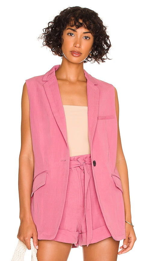 Rag & Bone Margot Sleeveless Blazer in Pink Blazer sans manches Margot Rag & Bone en rose 抹布和骨头玛格特无袖西装外套