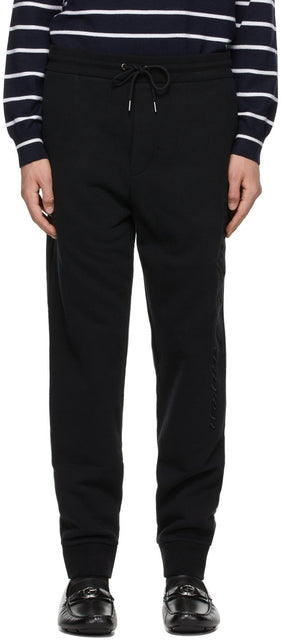 Ralph Lauren Purple Label Black Fleece Logo Lounge Pants - Ralph Lauren Purple Label Black Fleece Logo Pantalon Lounge - Ralph Lauren 보라색 라벨 블랙 플리스 로고 라운지 바지