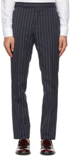 Ralph Lauren Purple Label Navy Twill Striped Gregory Trousers - Ralph Lauren Purple Étiquette Navy Twill Swezed Pantalon Grégoire - Ralph Lauren 보라색 레이블 네이비 능직 스트라이프 그레고리 바지