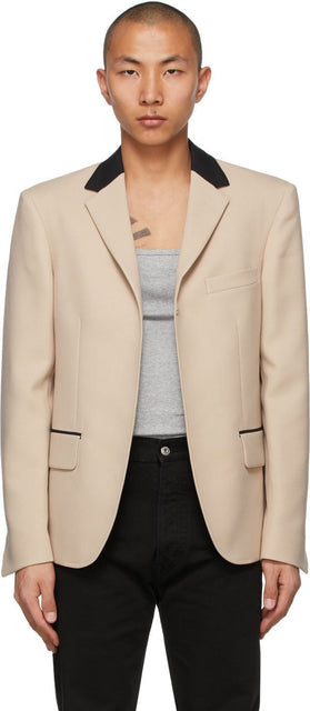 Random Identities Beige Buttonless Blazer - Identités aléatoires BLAZER sans boutons BEIGE - 무작위 ID 베이지 버튼이없는 블레이저