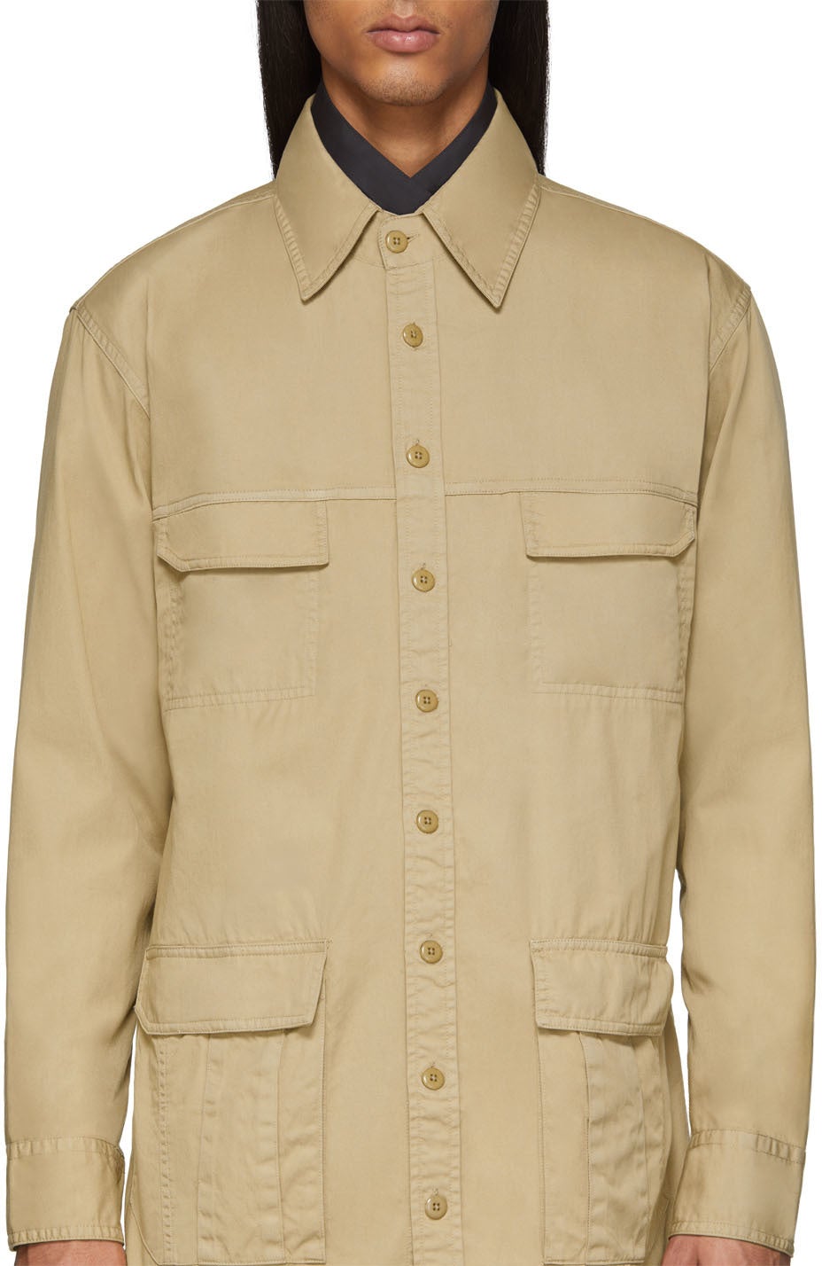 Random Identities Beige Saharienne Shirt Jacket