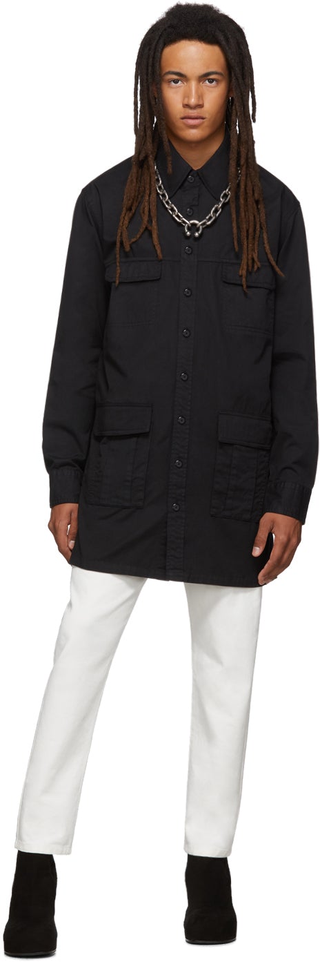 Random Identities Black Saharienne Shirt Jacket