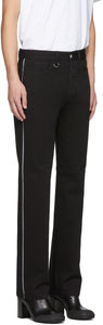 Random Identities Black Straight-Leg Mid-Rise Striped Jeans