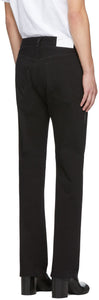 Random Identities Black Straight-Leg Mid-Rise Striped Jeans