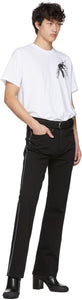 Random Identities Black Straight-Leg Mid-Rise Striped Jeans