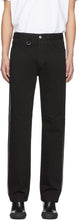 Random Identities Black Straight-Leg Mid-Rise Striped Jeans - Identités aléatoires noires jeans rayé à mi-hauteur - 임의의 신원 검은 직선 다리 중간층 스트라이프 청바지