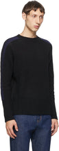 Random Identities Black Wool Bicolor Crewneck