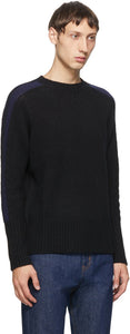 Random Identities Black Wool Bicolor Crewneck