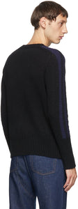 Random Identities Black Wool Bicolor Crewneck