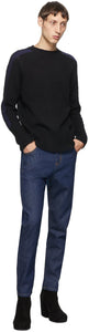 Random Identities Black Wool Bicolor Crewneck