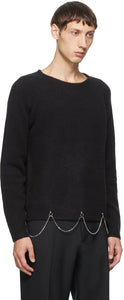 Random Identities Black Wool Chain Crewneck