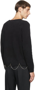 Random Identities Black Wool Chain Crewneck