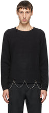 Random Identities Black Wool Chain Crewneck - Identités aléatoires Crewneck Chaîne en laine Noire - 임의의 정체성 검은 양모 체인 Crewneck.