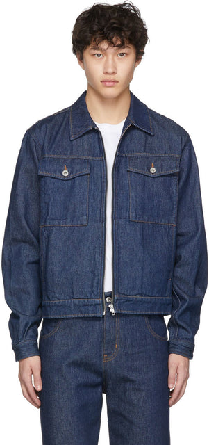 Random Identities Blue Denim Jacket - Identité aléatoire Veste en denim bleue - 임의의 정체성 블루 데님 재킷