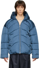Random Identities Blue Duvet Puffer Jacket - Identités aléatoires Veste Boucle de couette bleue bleue - 임의의 정체성 블루 이불 복음 재킷