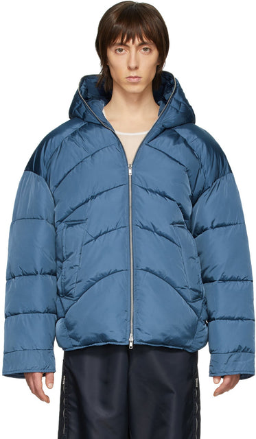 Random Identities Blue Duvet Puffer Jacket - Identités aléatoires Veste Boucle de couette bleue bleue - 임의의 정체성 블루 이불 복음 재킷