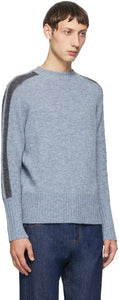 Random Identities Blue Wool Bicolor Crewneck