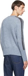 Random Identities Blue Wool Bicolor Crewneck