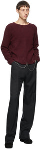 Random Identities Burgundy Wool Chain Crewneck
