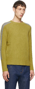 Random Identities Green Wool Bicolor Crewneck
