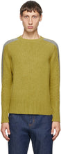 Random Identities Green Wool Bicolor Crewneck - Identités aléatoires Crewneck de laine verte de laine verte - 임의의 정체성 녹색 양모 바이 컬러 Crewneck.