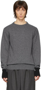 Random Identities Grey Knit Sweater - Identité aléatoire Pull tricoté gris - 임의의 정체성 회색 니트 스웨터