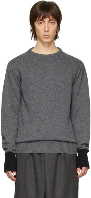 Random Identities Grey Knit Sweater - Identité aléatoire Pull tricoté gris - 임의의 정체성 회색 니트 스웨터