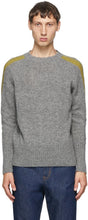Random Identities Grey Wool Bicolor Crewneck - Identités aléatoires Crewneck de bicolore en laine grise - 임의의 정체성 회색 양모 바이 컬러 Crewneck.
