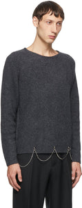 Random Identities Grey Wool Chain Crewneck