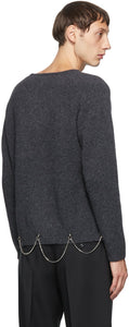 Random Identities Grey Wool Chain Crewneck