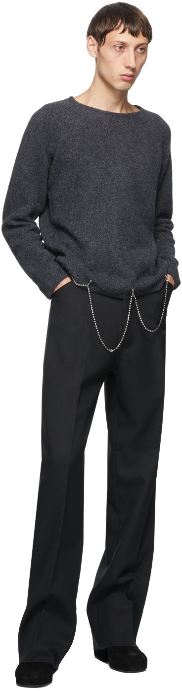 Random Identities Grey Wool Chain Crewneck