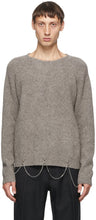 Random Identities Grey Wool Chain Crewneck - Identités aléatoires Crewneck Chaîne en laine grise - 임의의 ID 회색 양모 체인 Crewneck.