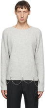 Random Identities Grey Wool Chain Crewneck - Identités aléatoires Crewneck Chaîne en laine grise - 임의의 ID 회색 양모 체인 Crewneck.