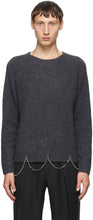 Random Identities Grey Wool Chain Crewneck - Identités aléatoires Crewneck Chaîne en laine grise - 임의의 ID 회색 양모 체인 Crewneck.