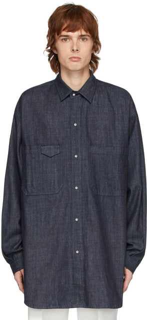 Random Identities Indigo Denim Mosquito Shirt - Identité aléatoire Chemise de moustique Indigo Denim - 임의의 ID 인디고 데님 모기 셔츠