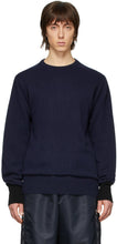Random Identities Navy Knit Sweater - Identité aléatoire Pull en tricot marine - 무작위 ID 네이비 니트 스웨터