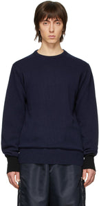 Random Identities Navy Knit Sweater - Identité aléatoire Pull en tricot marine - 무작위 ID 네이비 니트 스웨터